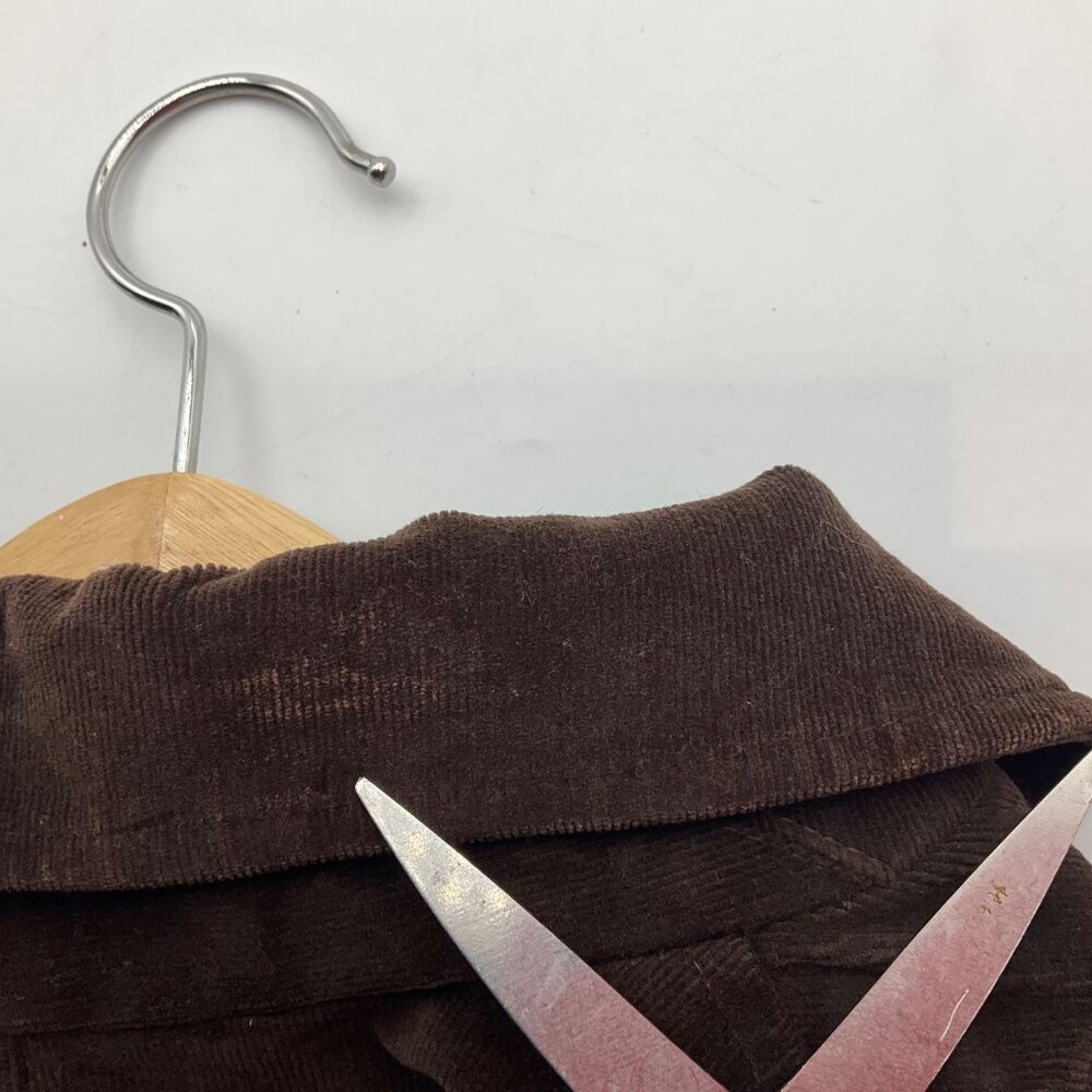 Luii S Chocolate Brown Corduroy Military Style Jacket Y2K Boho Renaissance - Picture 5 of 13
